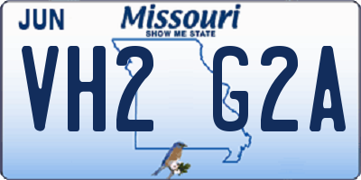 MO license plate VH2G2A