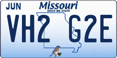 MO license plate VH2G2E