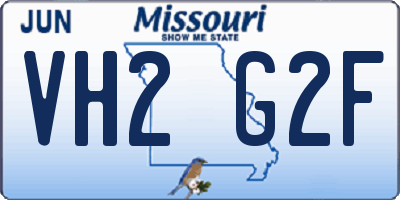 MO license plate VH2G2F