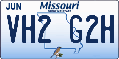 MO license plate VH2G2H