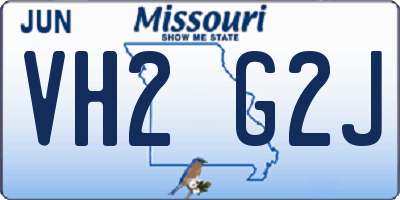 MO license plate VH2G2J