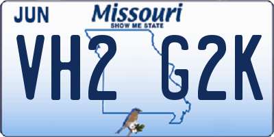 MO license plate VH2G2K