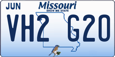 MO license plate VH2G2O