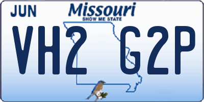 MO license plate VH2G2P