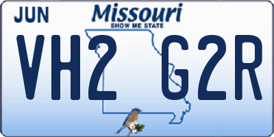 MO license plate VH2G2R