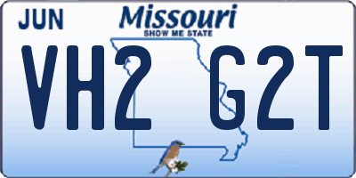 MO license plate VH2G2T