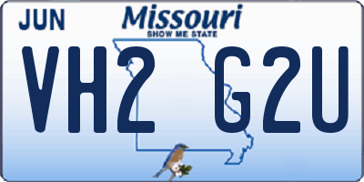 MO license plate VH2G2U