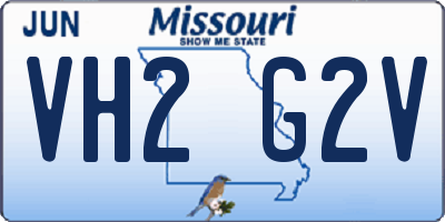 MO license plate VH2G2V