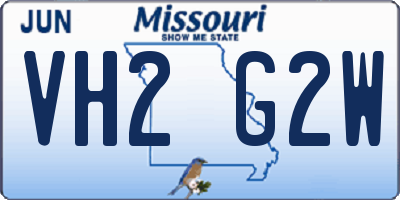 MO license plate VH2G2W