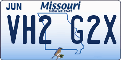 MO license plate VH2G2X