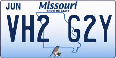 MO license plate VH2G2Y