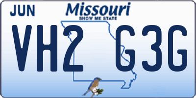 MO license plate VH2G3G