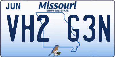 MO license plate VH2G3N