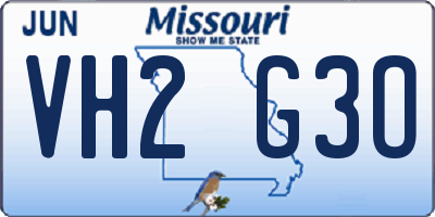 MO license plate VH2G3O