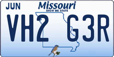 MO license plate VH2G3R