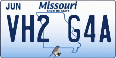 MO license plate VH2G4A