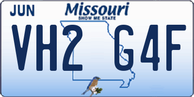 MO license plate VH2G4F