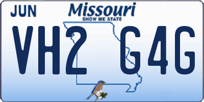 MO license plate VH2G4G