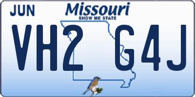 MO license plate VH2G4J