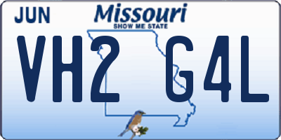 MO license plate VH2G4L