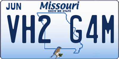 MO license plate VH2G4M