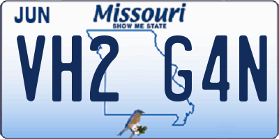 MO license plate VH2G4N