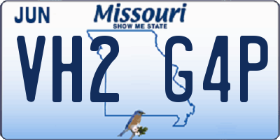 MO license plate VH2G4P