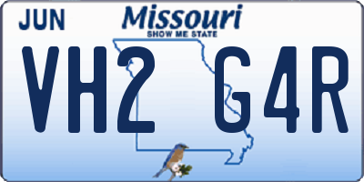 MO license plate VH2G4R