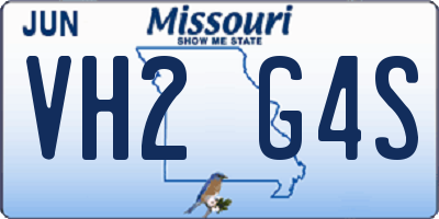 MO license plate VH2G4S