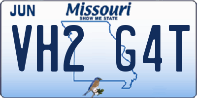 MO license plate VH2G4T