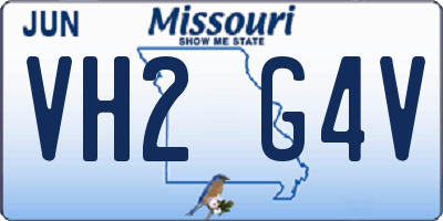 MO license plate VH2G4V