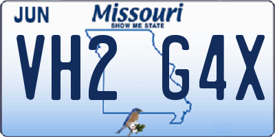 MO license plate VH2G4X