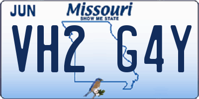 MO license plate VH2G4Y