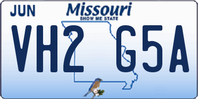 MO license plate VH2G5A