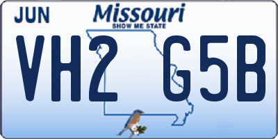 MO license plate VH2G5B