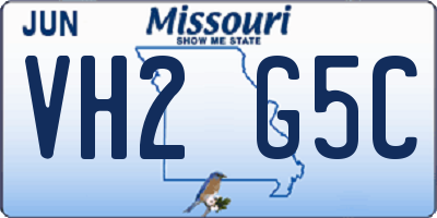 MO license plate VH2G5C