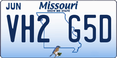 MO license plate VH2G5D