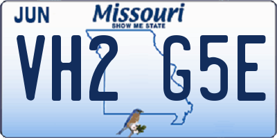 MO license plate VH2G5E