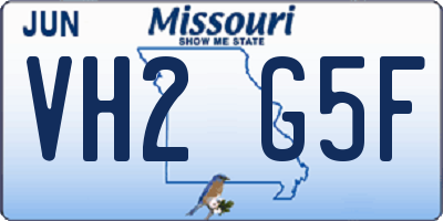MO license plate VH2G5F