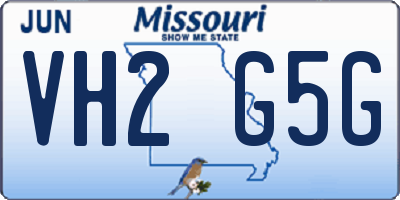 MO license plate VH2G5G