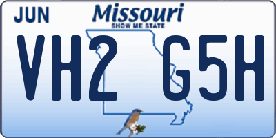 MO license plate VH2G5H