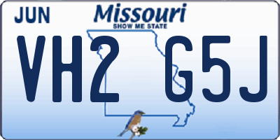 MO license plate VH2G5J