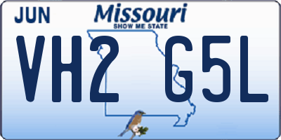 MO license plate VH2G5L