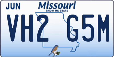 MO license plate VH2G5M
