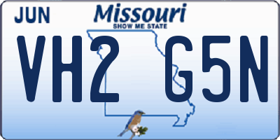 MO license plate VH2G5N