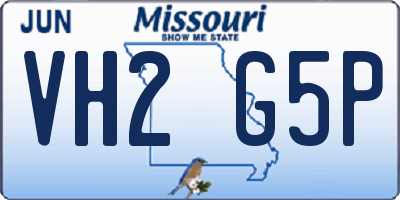 MO license plate VH2G5P