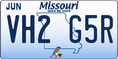 MO license plate VH2G5R