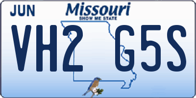 MO license plate VH2G5S
