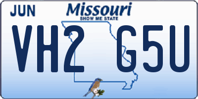 MO license plate VH2G5U