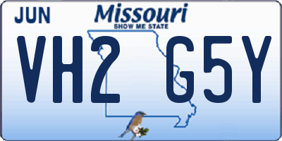 MO license plate VH2G5Y